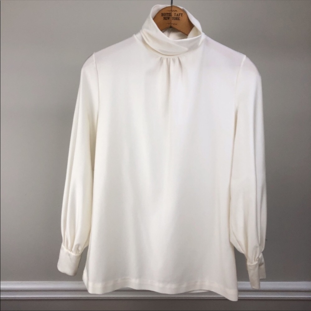 Vintage gathered front (ruched) pearly blouse